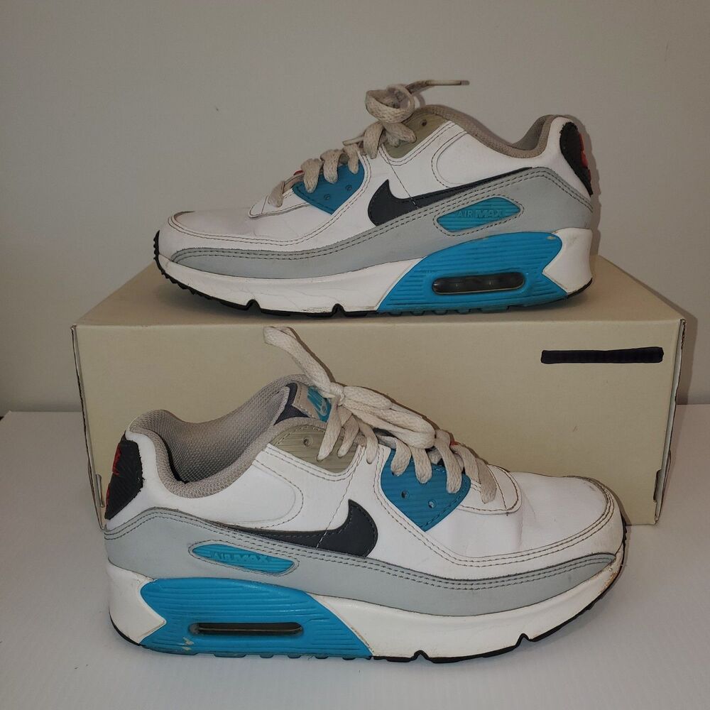 Size 6Y- Nike Air Max 90 Low White Chlorine Blue CD6864-108